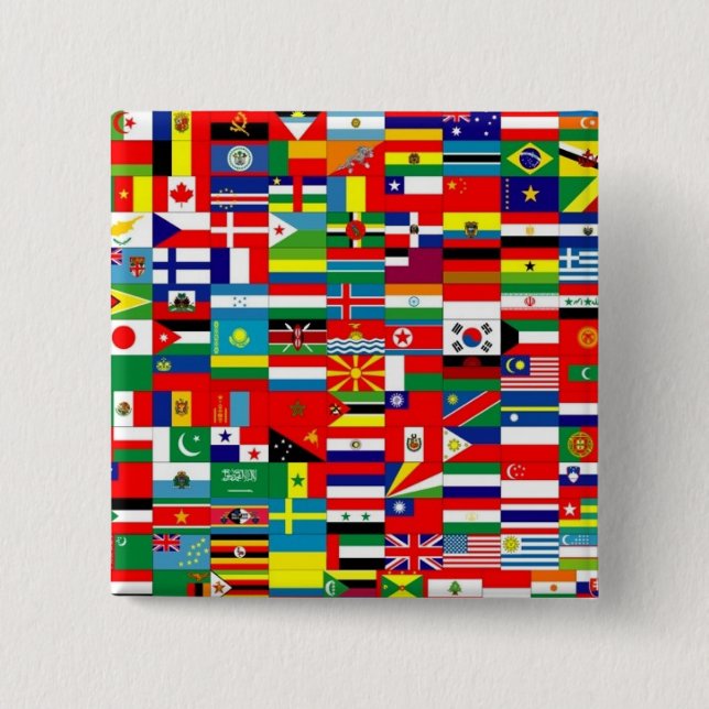 CHAPA CUADRADA BANDERAS DEL MUNDO (Anverso)