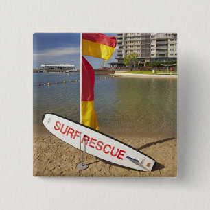 Chapa Cuadrada Banderas y tabla de rescate de surf