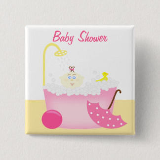 Chapa Cuadrada Bañera súbita Bebé Rosa Niña Ducha Pin
