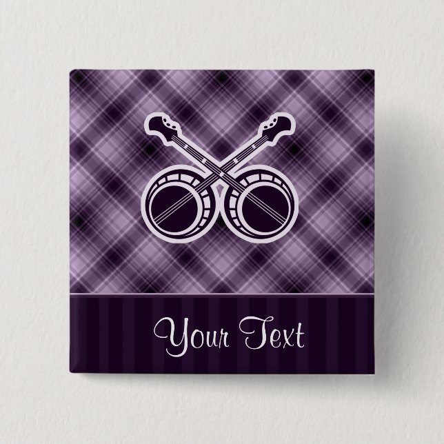 Chapa Cuadrada Banjos en duelo púrpuras (Anverso)