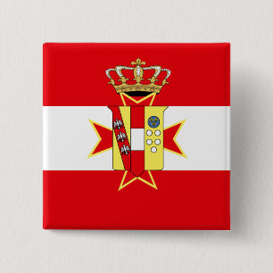 Chapa Cuadrada Banner blanco rojo Gran Ducado de la Toscana
