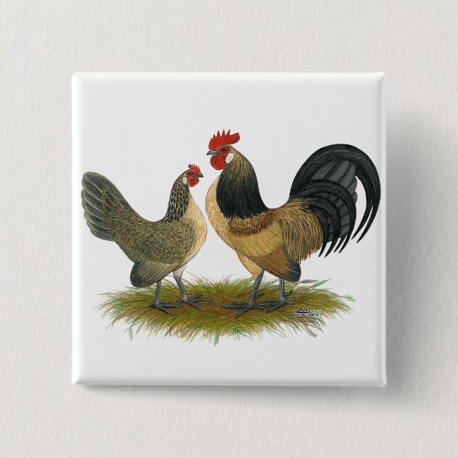 Chapa Cuadrada Bantam holandés: Cual azul (Anverso)