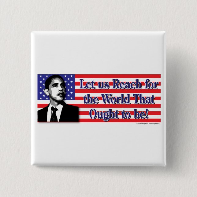Chapa Cuadrada Barack Obama (Anverso)