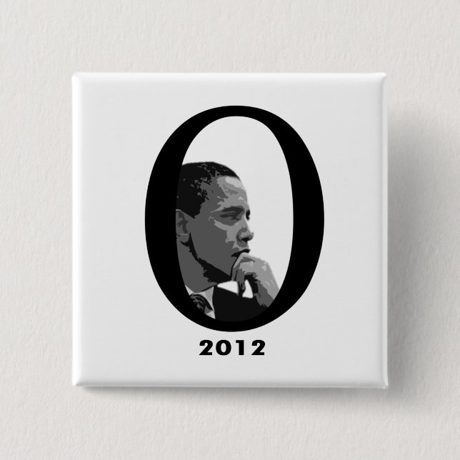 Chapa Cuadrada Barack Obama 2012 (Anverso)