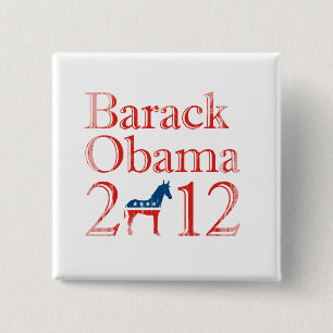 Chapa Cuadrada Barack Obama 2012 Demócrata Vintage.png