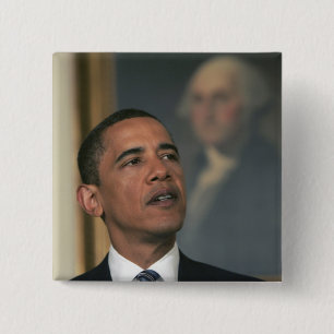 Chapa Cuadrada Barack Obama anuncia su intento para nombrar