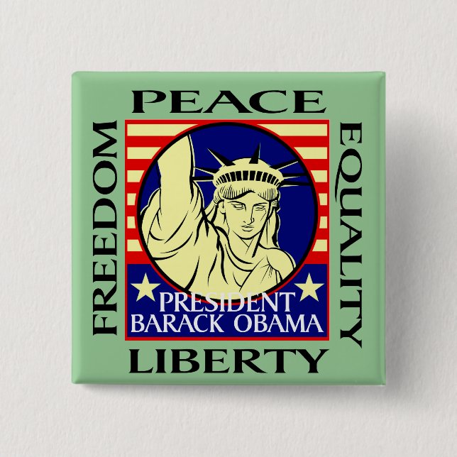Chapa Cuadrada ¡BARACK OBAMA GANA! - Personalizado (Anverso)