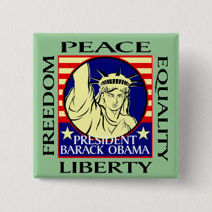 Chapa Cuadrada ¡BARACK OBAMA GANA! - Personalizado