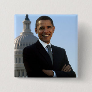 Chapa Cuadrada Barack Obama - Pin del cuadrado