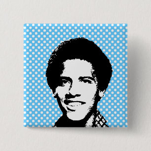 Chapa Cuadrada Barack Obama retro