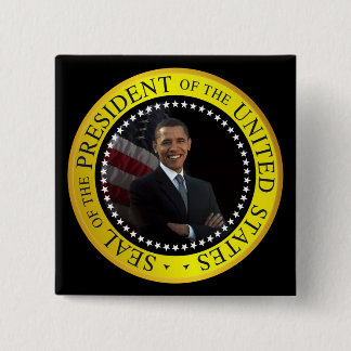Chapa Cuadrada Barack Obama - sello presidencial