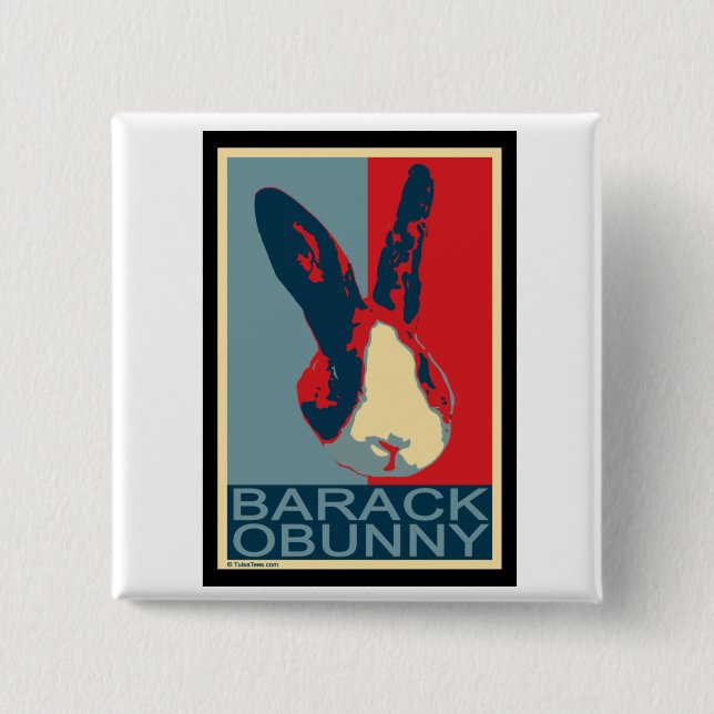 Chapa Cuadrada Barack Obunny (Anverso)