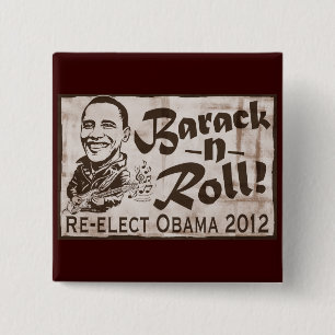Chapa Cuadrada Barack y engranaje de Obama 2012 del rollo