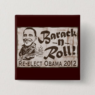 Chapa Cuadrada Barack y engranaje de Obama 2012 del rollo