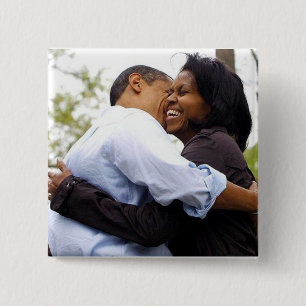 Chapa Cuadrada Barack y Michelle Obama