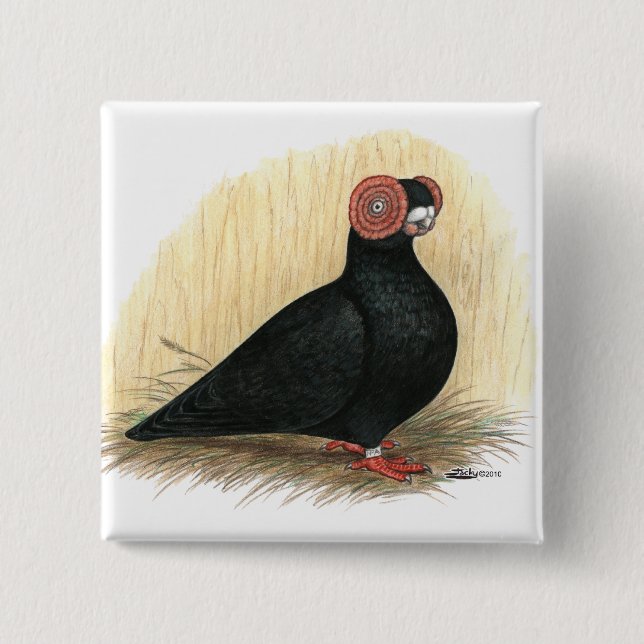 Chapa Cuadrada Barb: negro estándar (Anverso)