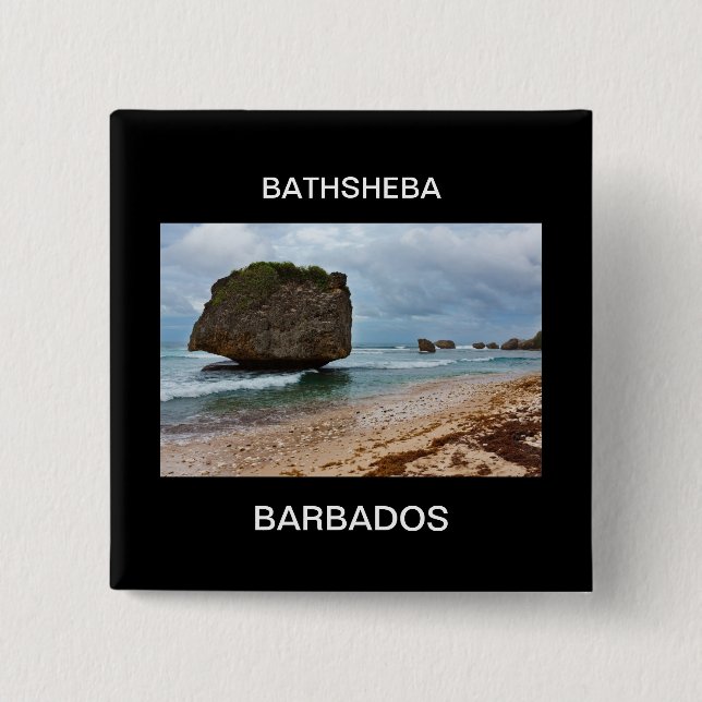 Chapa Cuadrada Barbados, Bathsheba Rocks (Anverso)