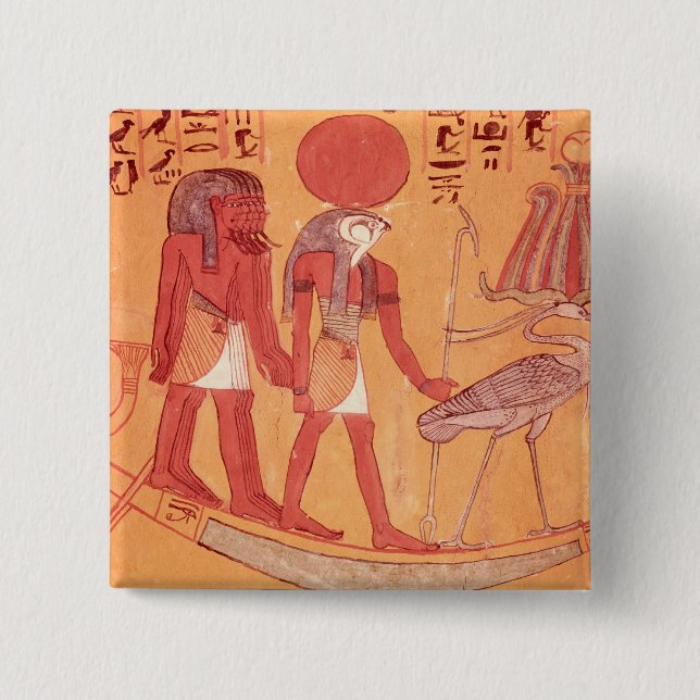 Chapa Cuadrada Barca solar con Re-Horakhty (Anverso)