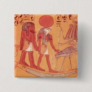 Chapa Cuadrada Barca solar con Re-Horakhty