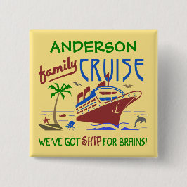 Chapa Cuadrada Barco divertido para vacaciones de crucero familia