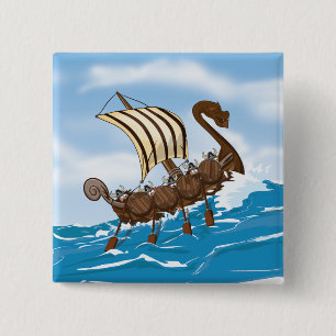 Chapa Cuadrada Barco Vikingo