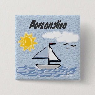 Chapa Cuadrada Barcos de vela