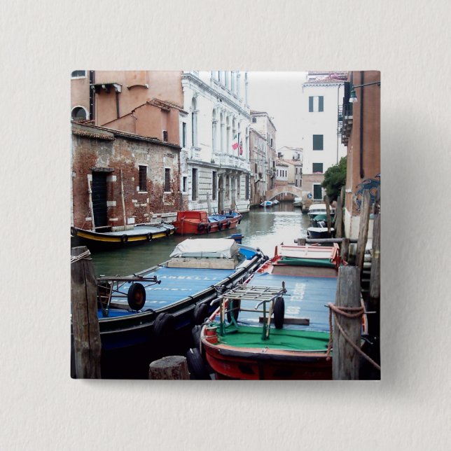 Chapa Cuadrada Barcos en Venecia (Anverso)