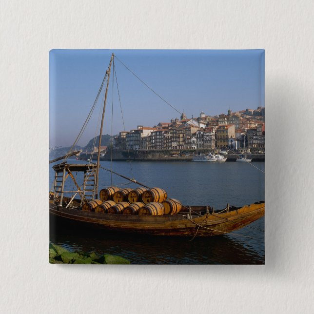 Chapa Cuadrada Barcos Rabelo, Oporto, Portugal (Anverso)