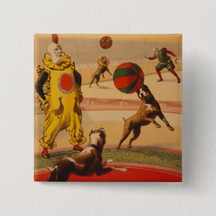 Chapa Cuadrada Barnum y Bailey - perros maravillosos del fútbol