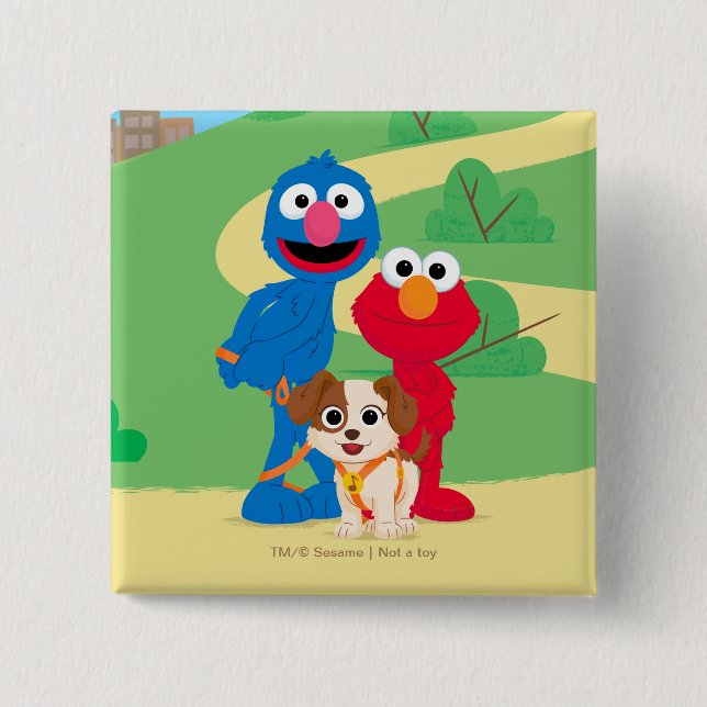 Chapa Cuadrada Barrio Sésamo | Tango con Grover y Elmo (Anverso)