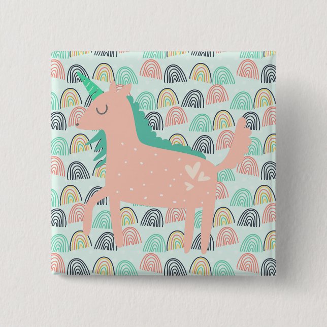 Chapa Cuadrada Barrios de lluvia y Unicornios (Anverso)