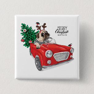 Chapa Cuadrada Barro amasado de las Felices Navidad el   que