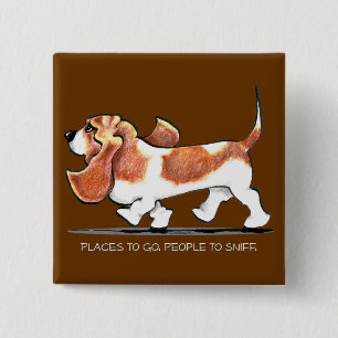 Chapa Cuadrada Basset Hound ocupado