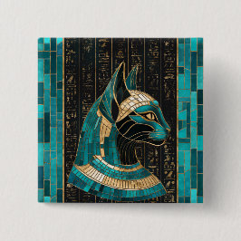 Chapa Cuadrada Bastet de diosa gata egipcia -arte mosaico