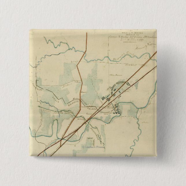 Chapa Cuadrada Batalla del río Stones - Guerra Civil Panorámica (Anverso)