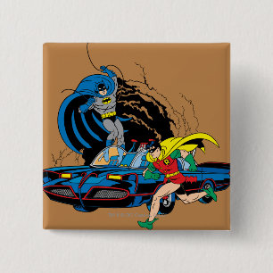 Chapa Cuadrada Batman Y Robin En Batcave