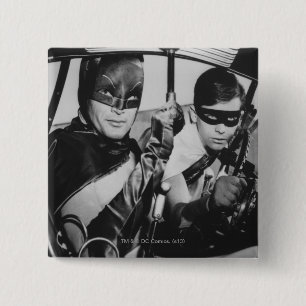 Chapa Cuadrada Batman y Robin en Batmobile