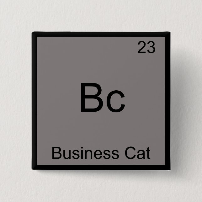 Chapa Cuadrada Bc - Gato Empresarial Símbolo de Elemento de Quími (Anverso)