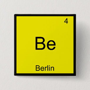 Chapa Cuadrada Be - Berlin Funny Chemistry Element Symbol T-Shirt