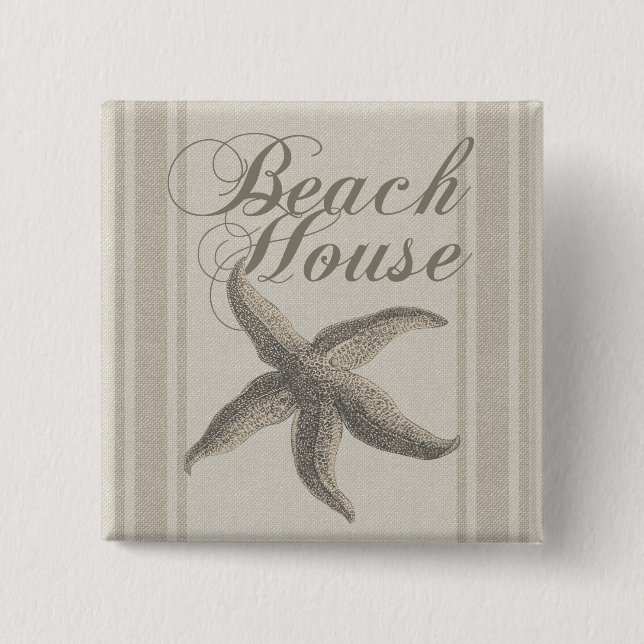Chapa Cuadrada Beach House Starfish Seashore (Anverso)