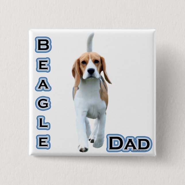 Chapa Cuadrada Beagle Dad 4 (Anverso)