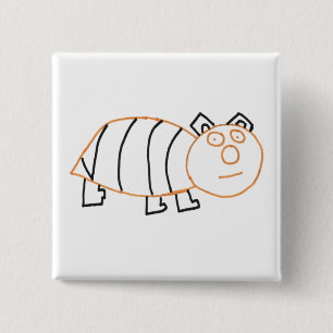 Chapa Cuadrada Bear de oso 5,1 cm (2")