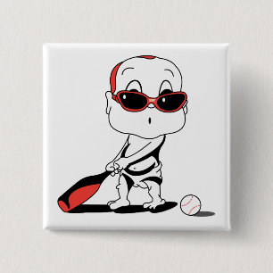 Chapa Cuadrada bebé de béisbol