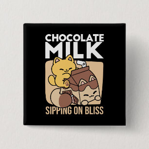 Chapa Cuadrada Bebiendo Leche de Chocolate en la Felicidad – Comi