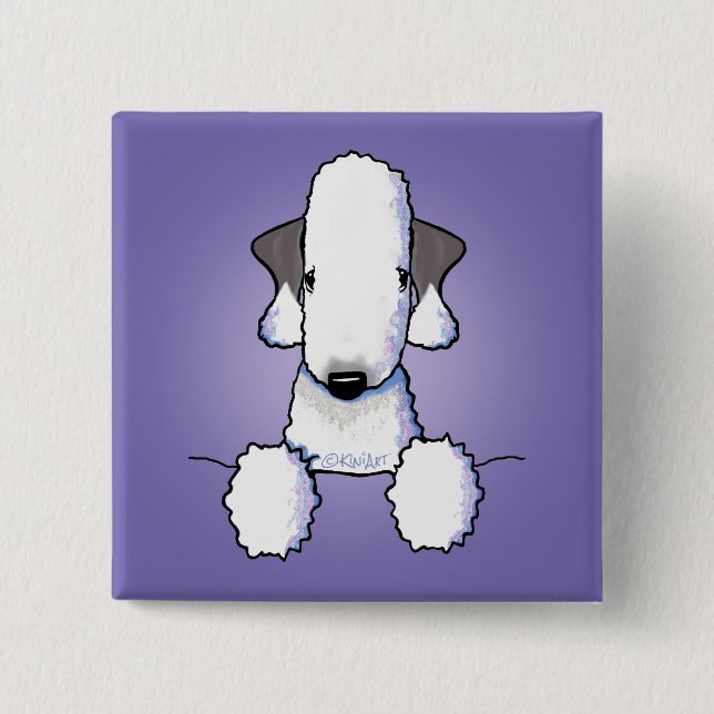 Chapa Cuadrada Bedlington Terrier (Anverso)