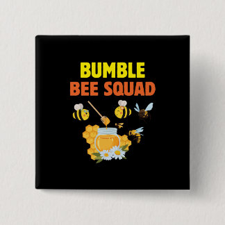 Chapa Cuadrada Beekeeper Art Bumble Bee Squad 2