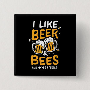 Chapa Cuadrada Beekeeper Gift Me Gusta La Cerveza Y Las Abejas