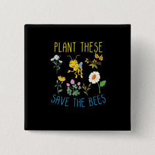 Chapa Cuadrada Beekeeper Gift   Plantar Estos Salven A Las Abejas