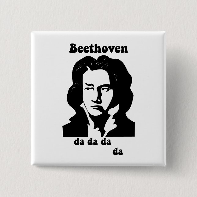 Chapa Cuadrada Beethoven divertido (Anverso)