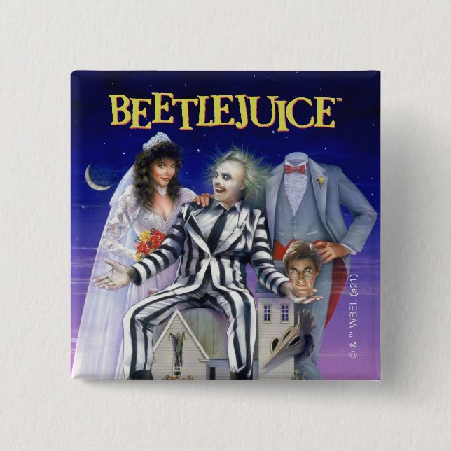 Chapa Cuadrada Beetlejuice | Theatrical Poster (Anverso)